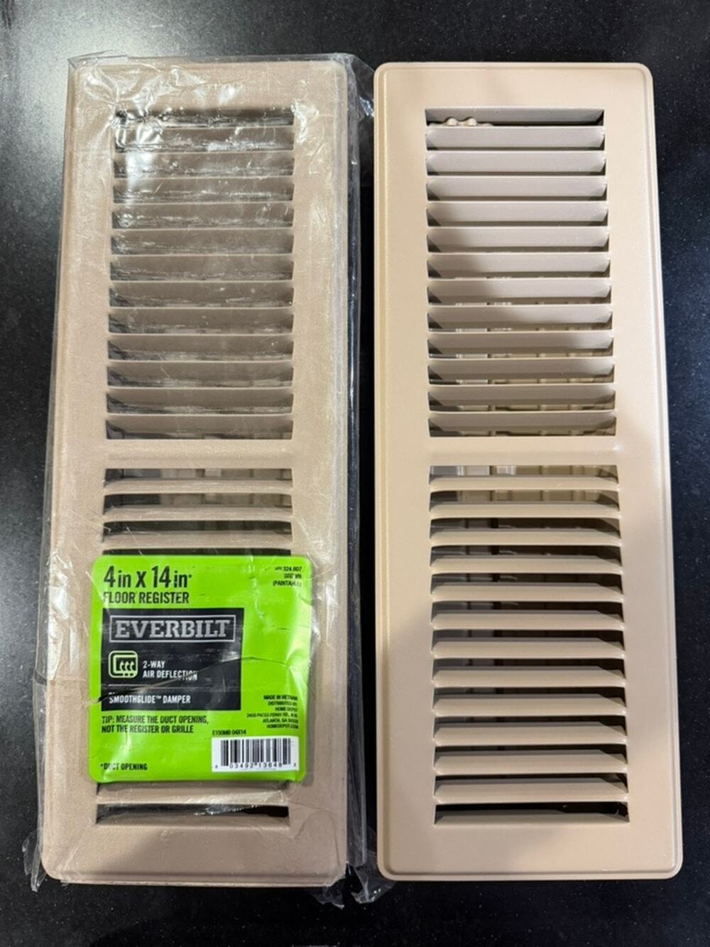 2 NEW 4 x 14 Floor Vents Floor Registers
